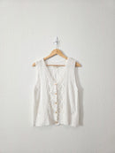 Crochet Knit Cotton Tank (L)