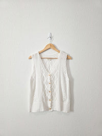 Crochet Knit Cotton Tank (L)