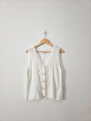 Crochet Knit Cotton Tank (L)