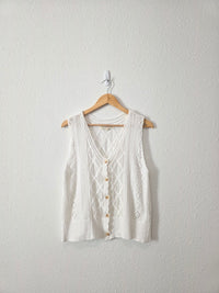 Crochet Knit Cotton Tank (L)