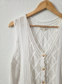 Crochet Knit Cotton Tank (L)