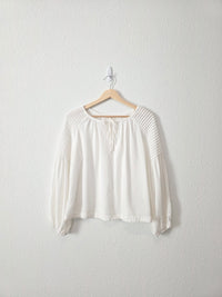 Easel Puff Sleeve Cotton Top (S)