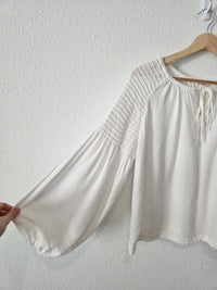 Easel Puff Sleeve Cotton Top (S)