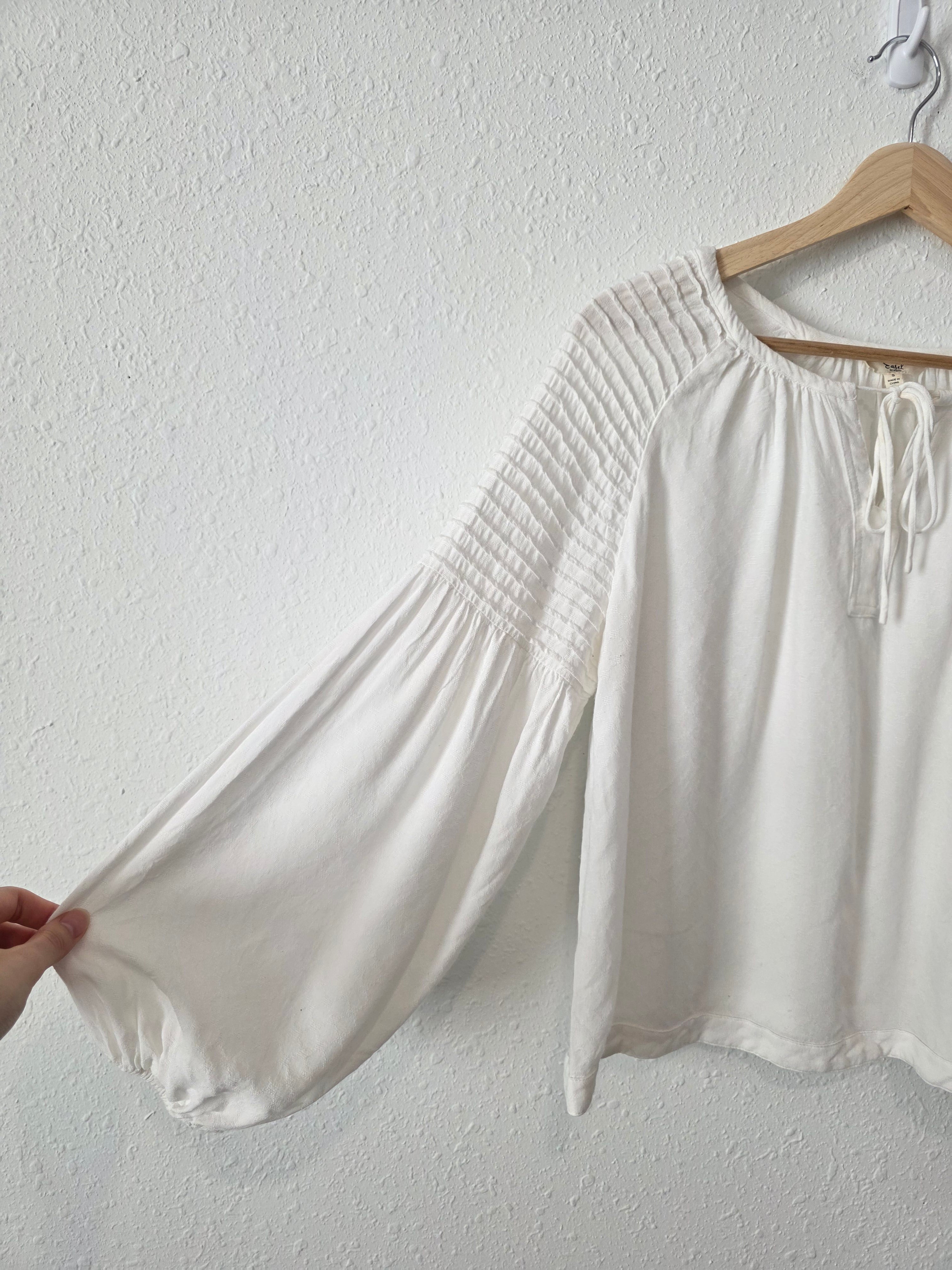 Easel Puff Sleeve Cotton Top (S)