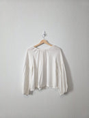 Easel Puff Sleeve Cotton Top (S)