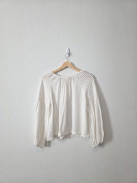Easel Puff Sleeve Cotton Top (S)