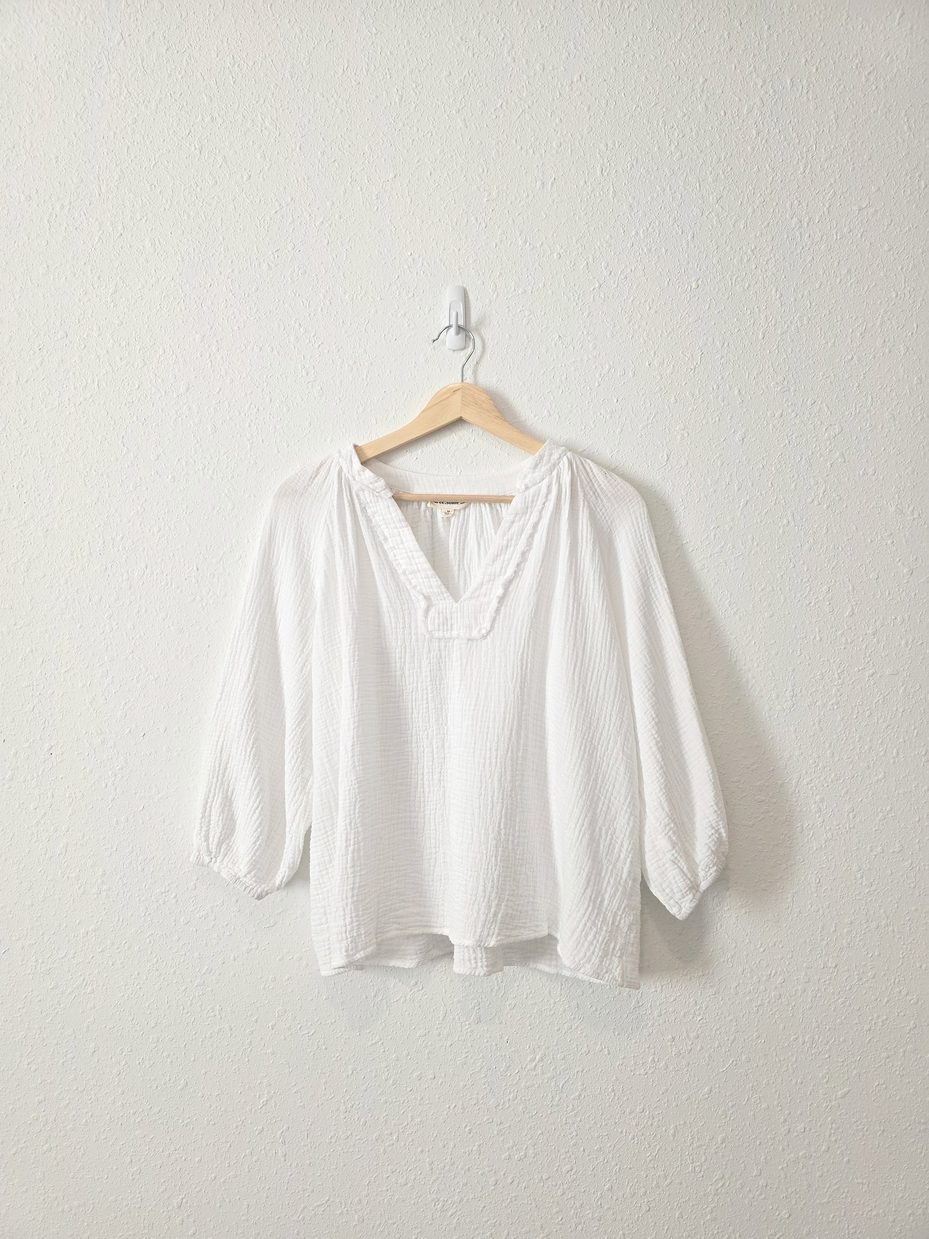 Cotton Gauze Puff Sleeve Top (M)