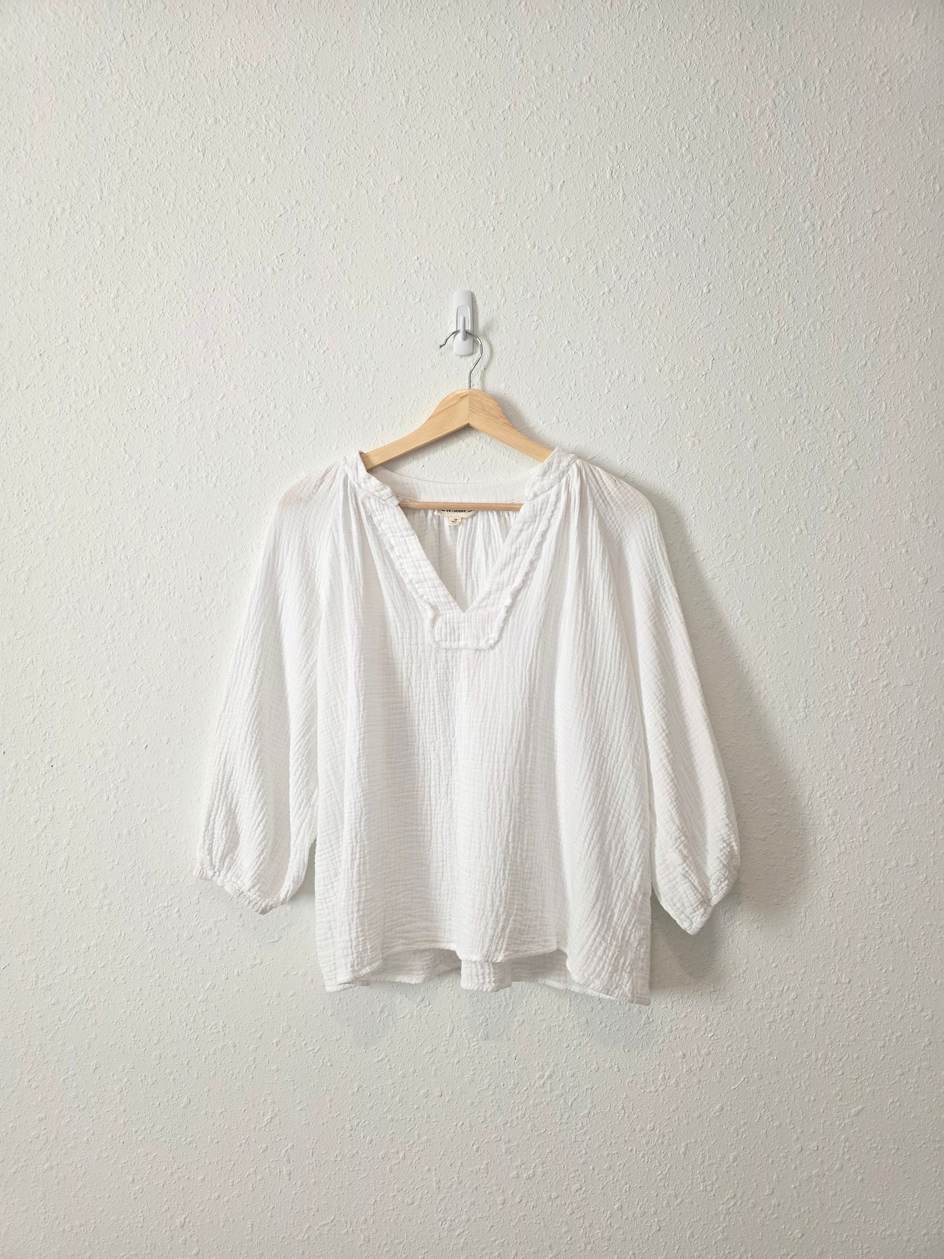 Cotton Gauze Puff Sleeve Top (M)