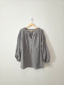 Checkered Puff Sleeve Blouse (L)