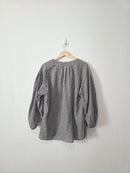 Checkered Puff Sleeve Blouse (L)