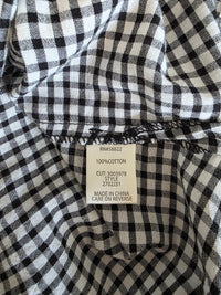 Checkered Puff Sleeve Blouse (L)