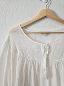 Embroidered Flutter Sleeve Blouse (1X)