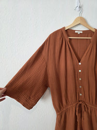 Z Supply Terracotta Gauze Romper (L)