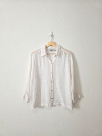 Vintage Linen Button Up Shirt (M)