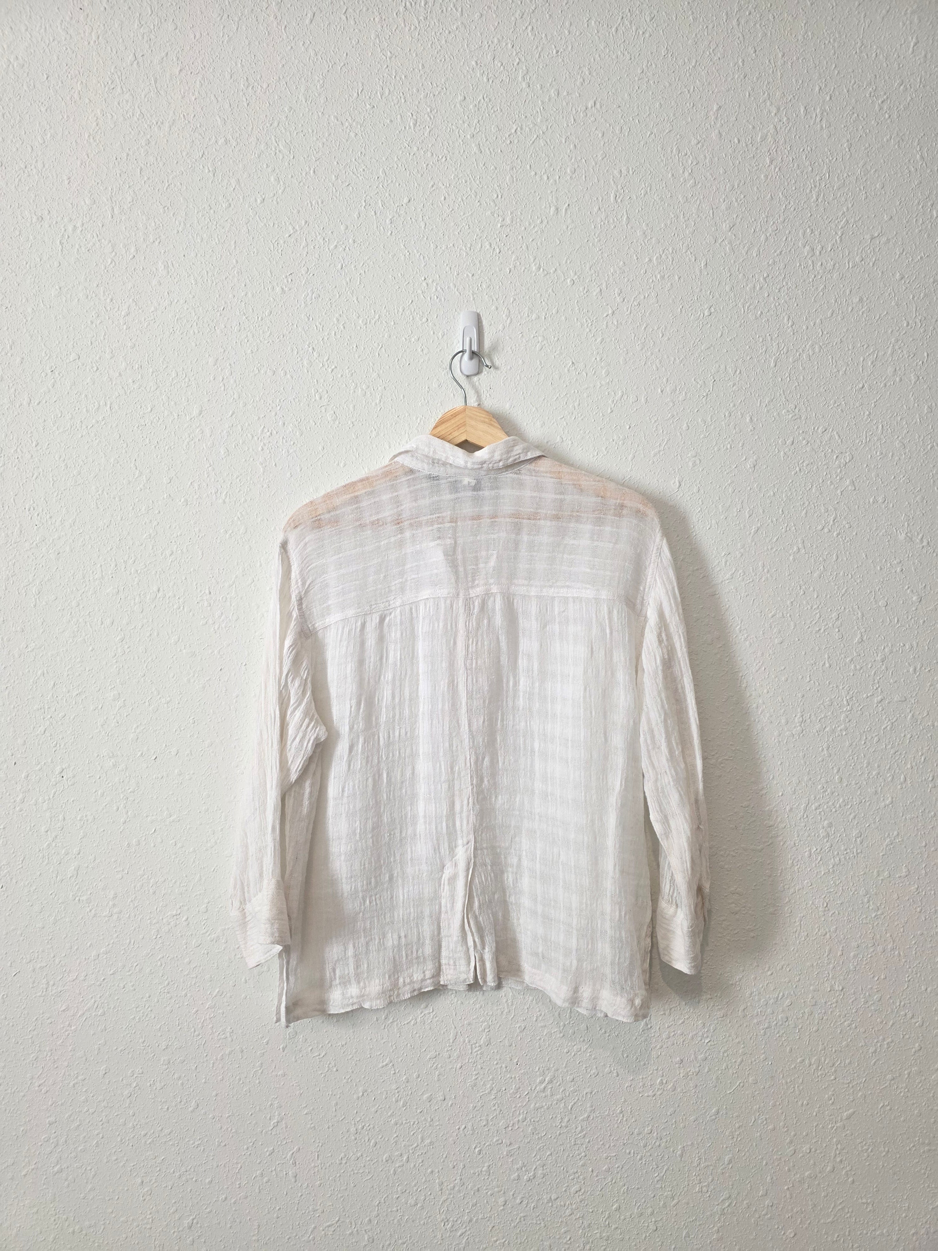 Vintage Linen Button Up Shirt (M)