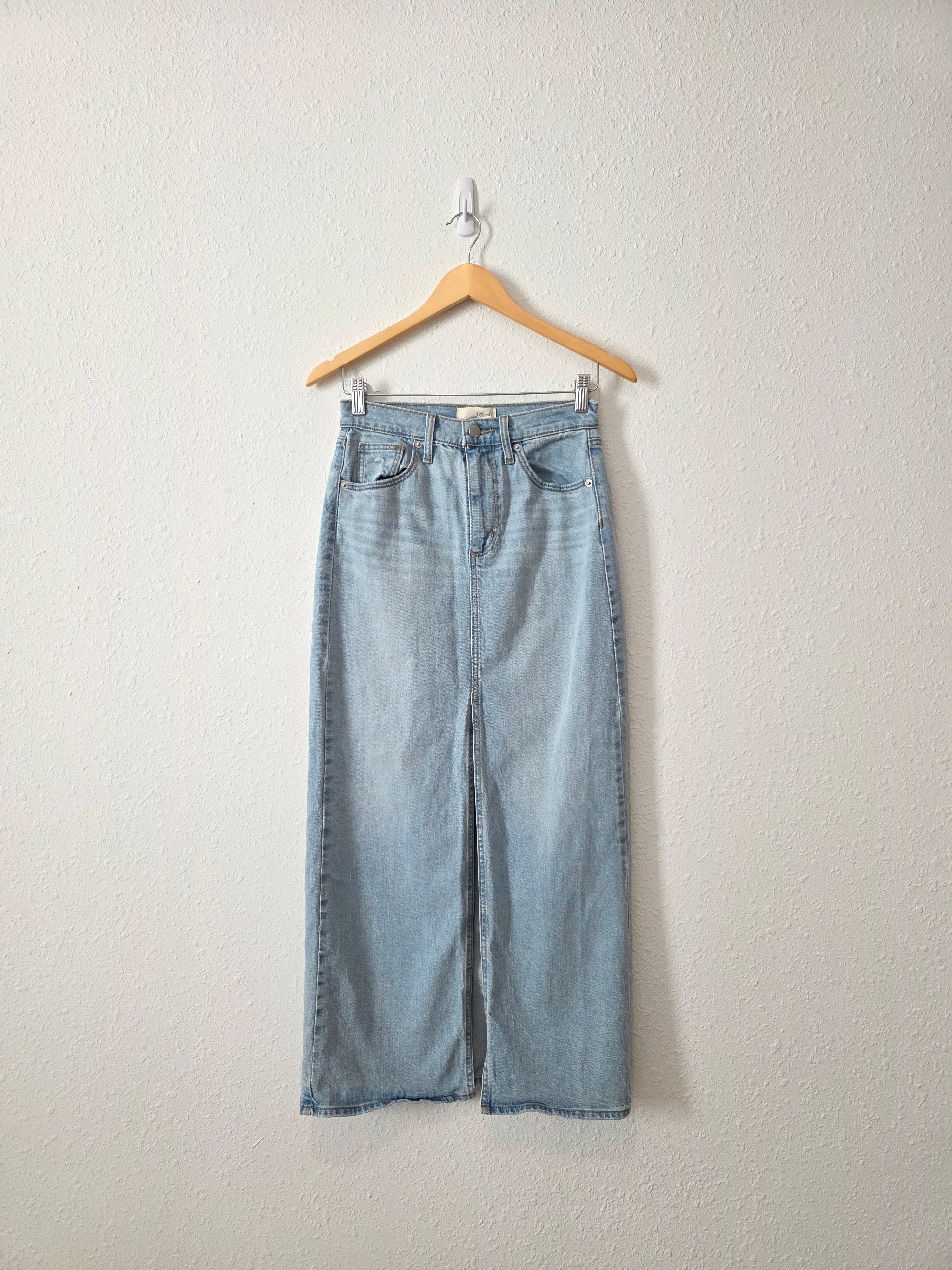 Light Wash Denim Maxi Skirt (2)