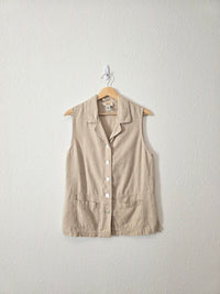 Vintage Linen Button Up Tank (S)