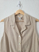 Vintage Linen Button Up Tank (S)
