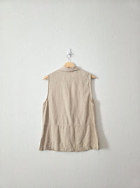 Vintage Linen Button Up Tank (S)