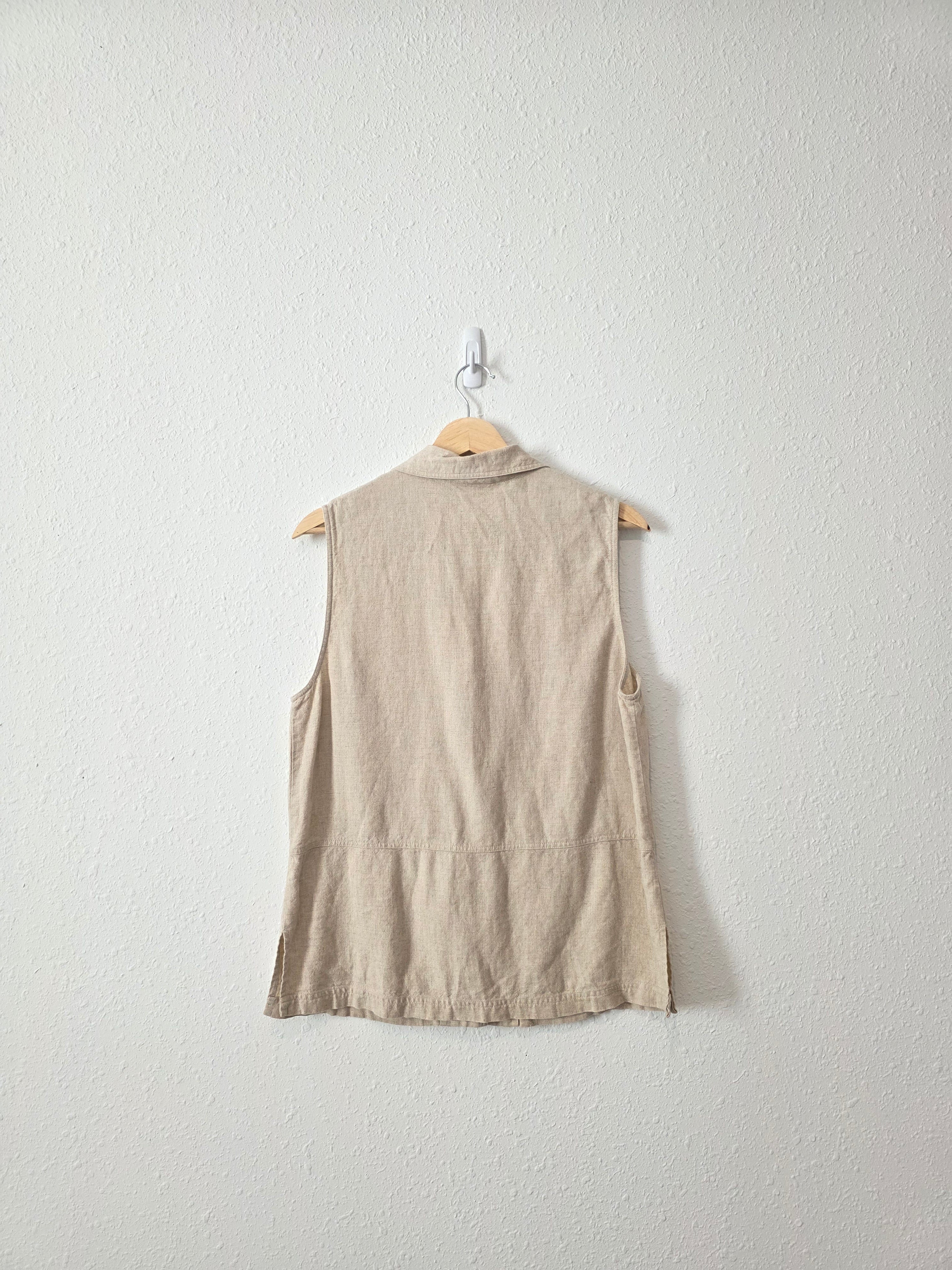 Vintage Linen Button Up Tank (S)