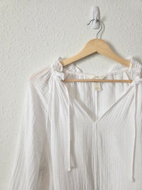 White Cotton Gauze Top (M)