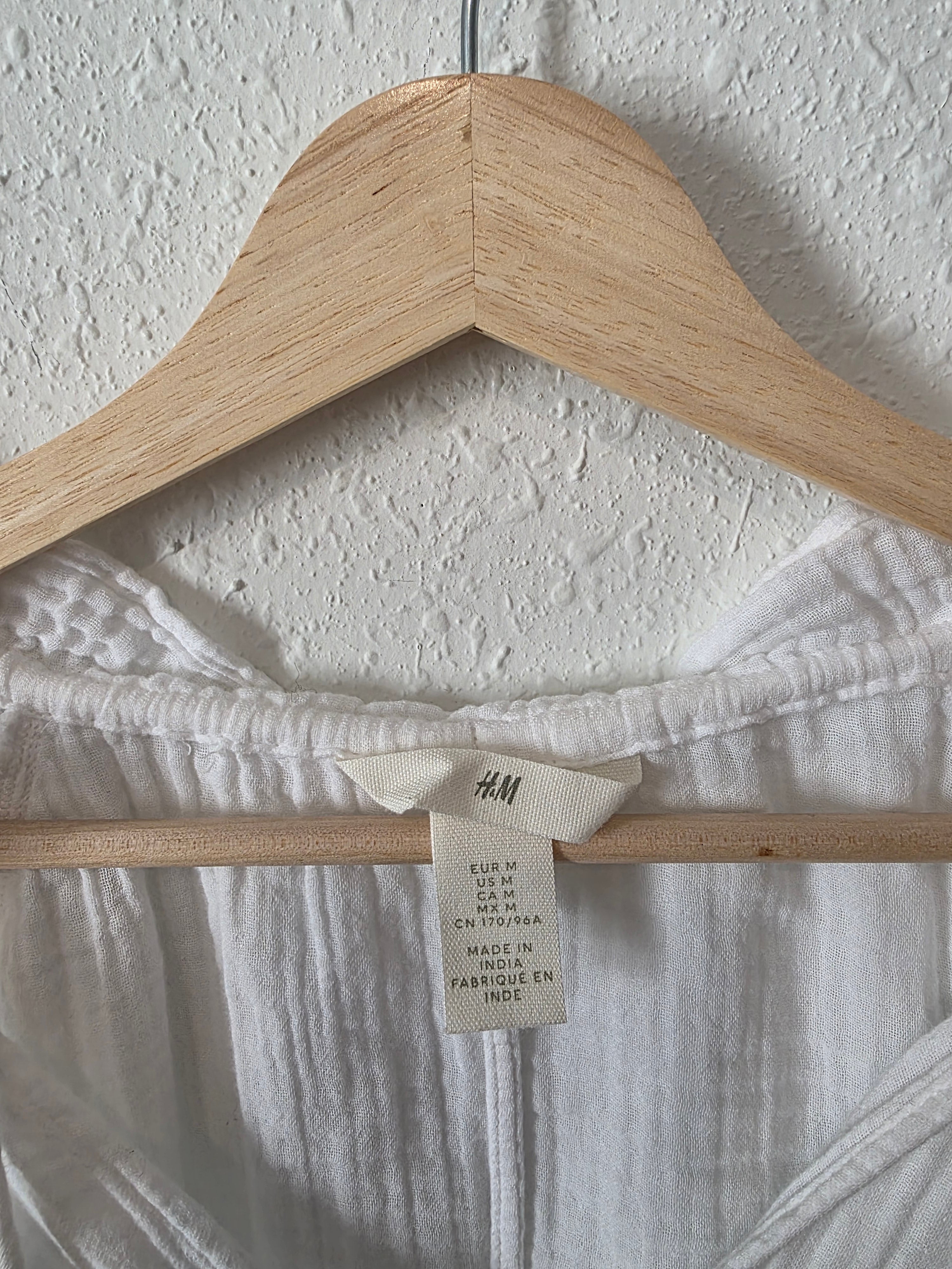 White Cotton Gauze Top (M)