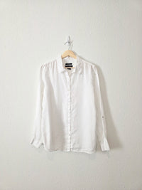 White Linen Button Up Shirt (L)