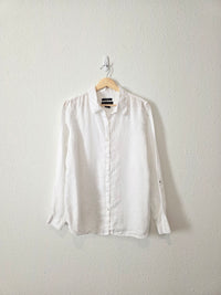 White Linen Button Up Shirt (L)
