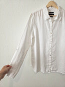 White Linen Button Up Shirt (L)