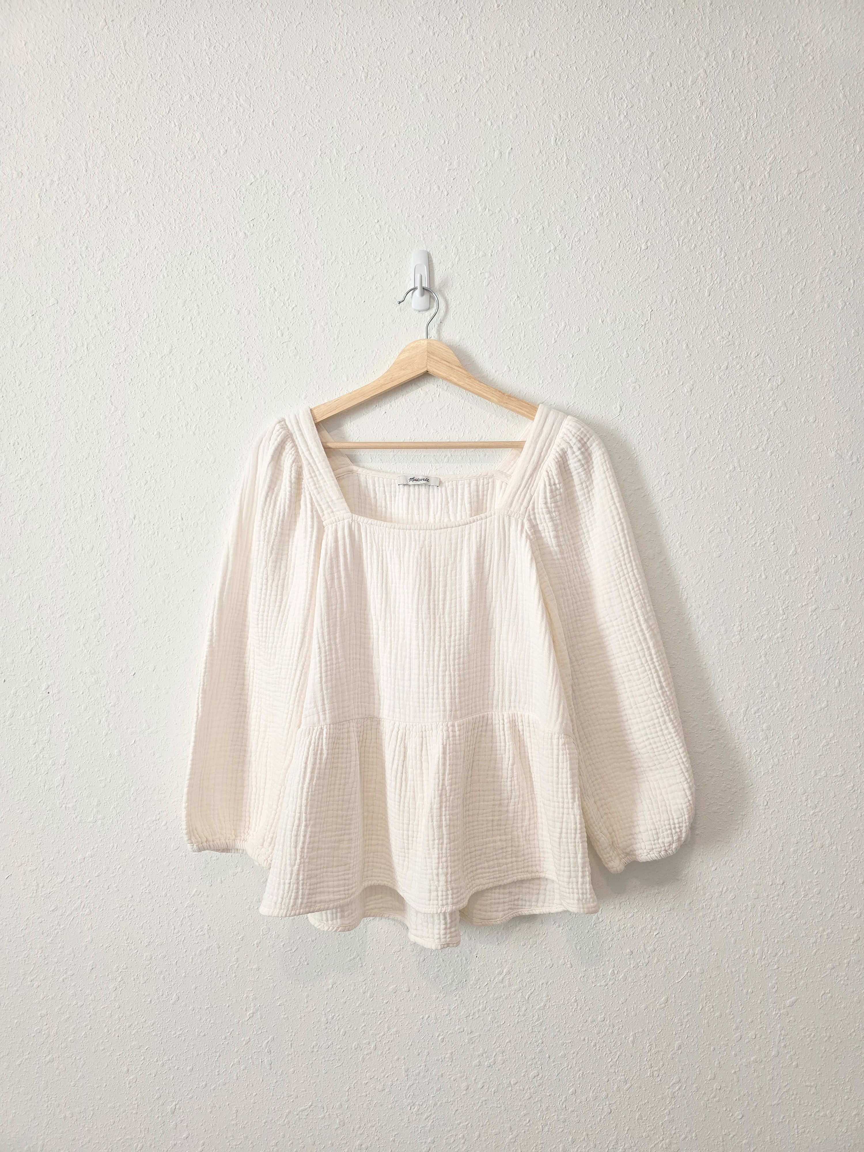 Madewell Gauze Puff Sleeve Top (M/L)