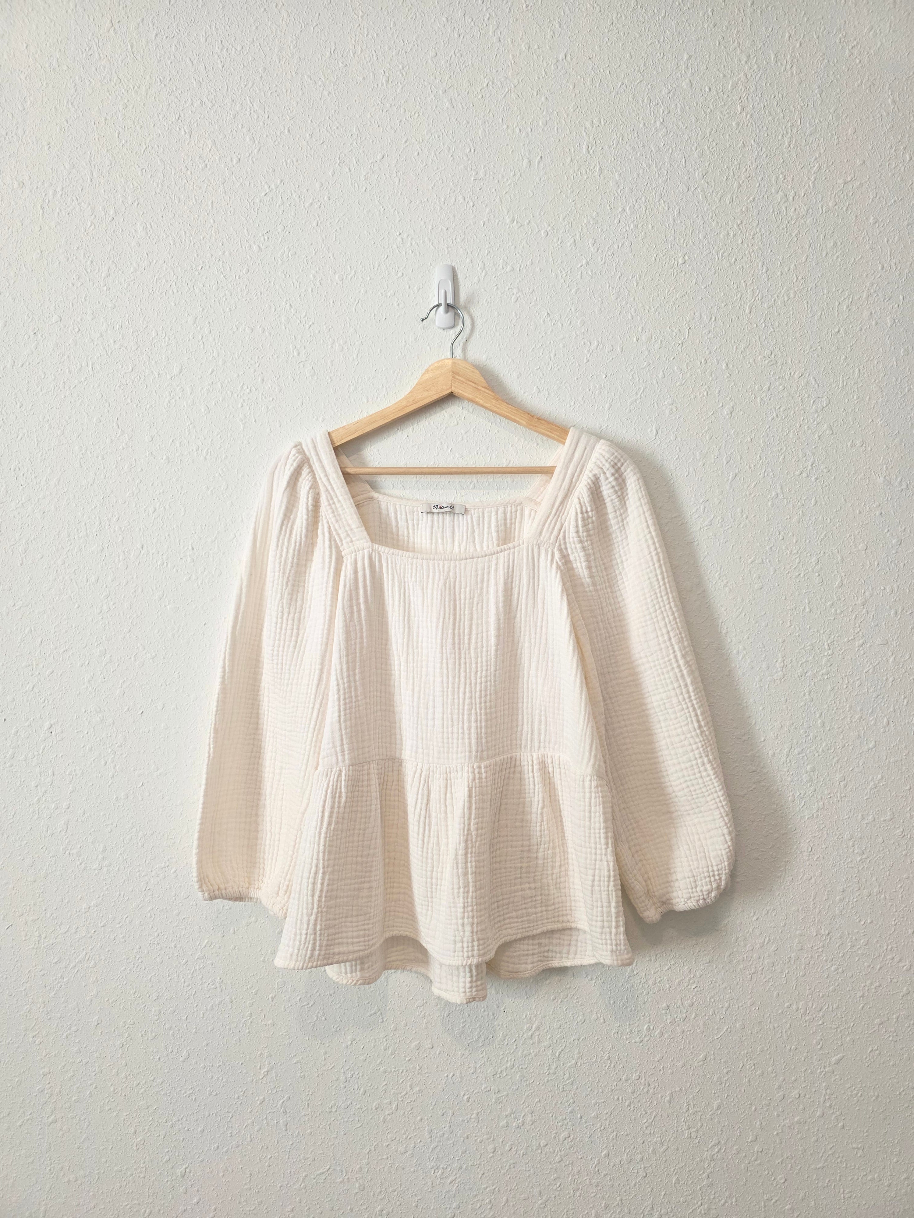Madewell Gauze Puff Sleeve Top (M/L)