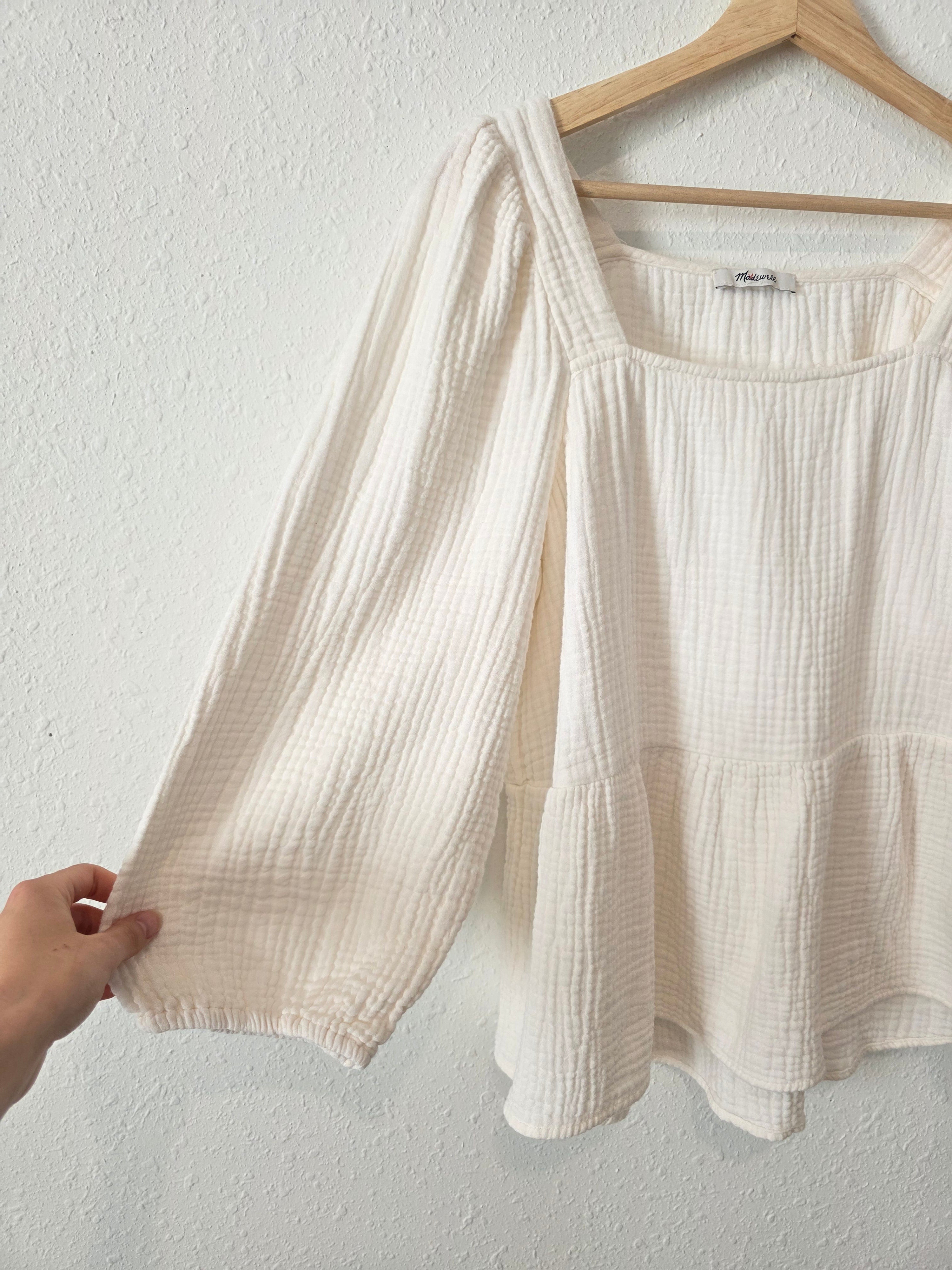 Madewell Gauze Puff Sleeve Top (M/L)