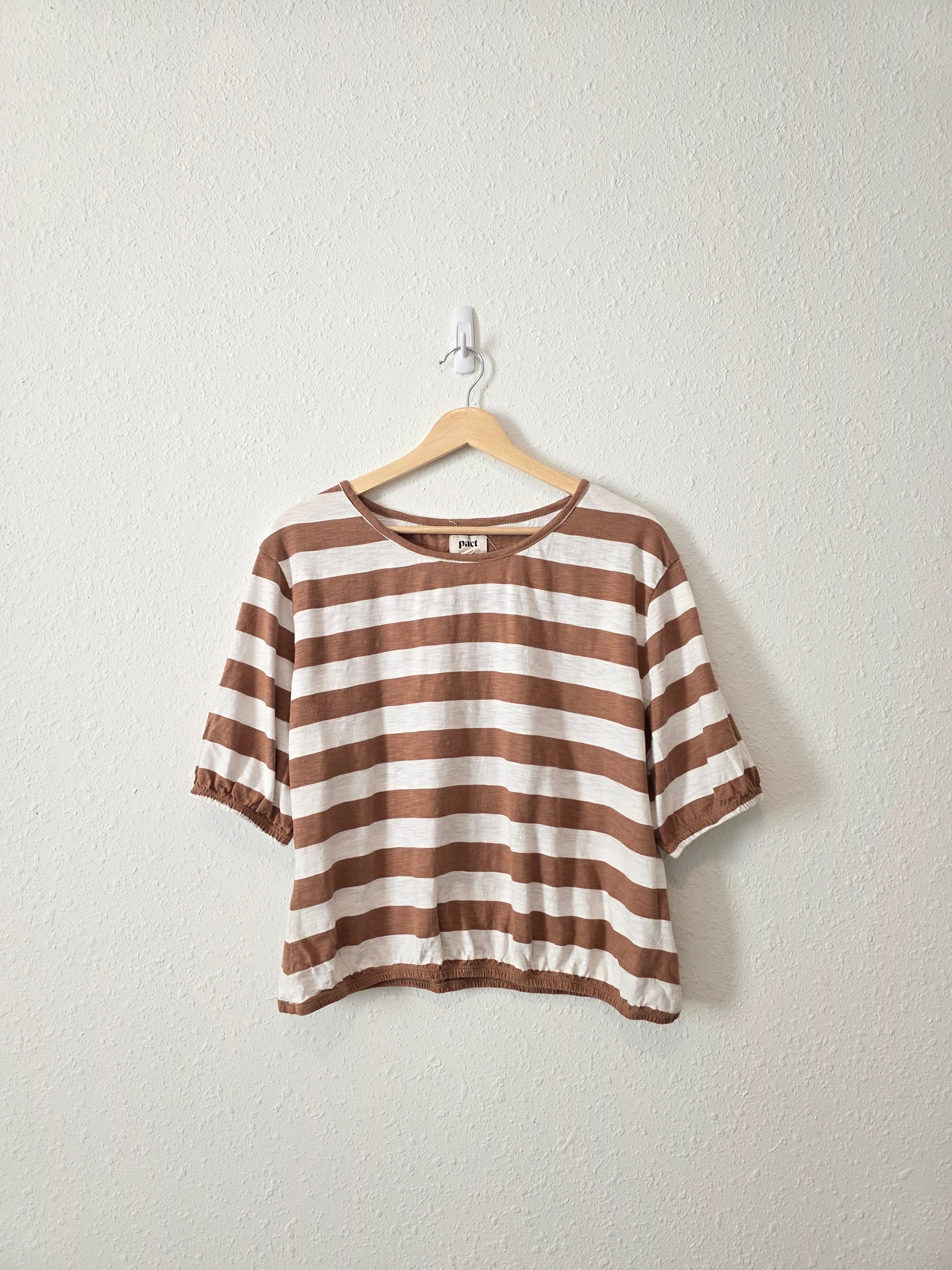 Pact Cotton Striped Tee (L)