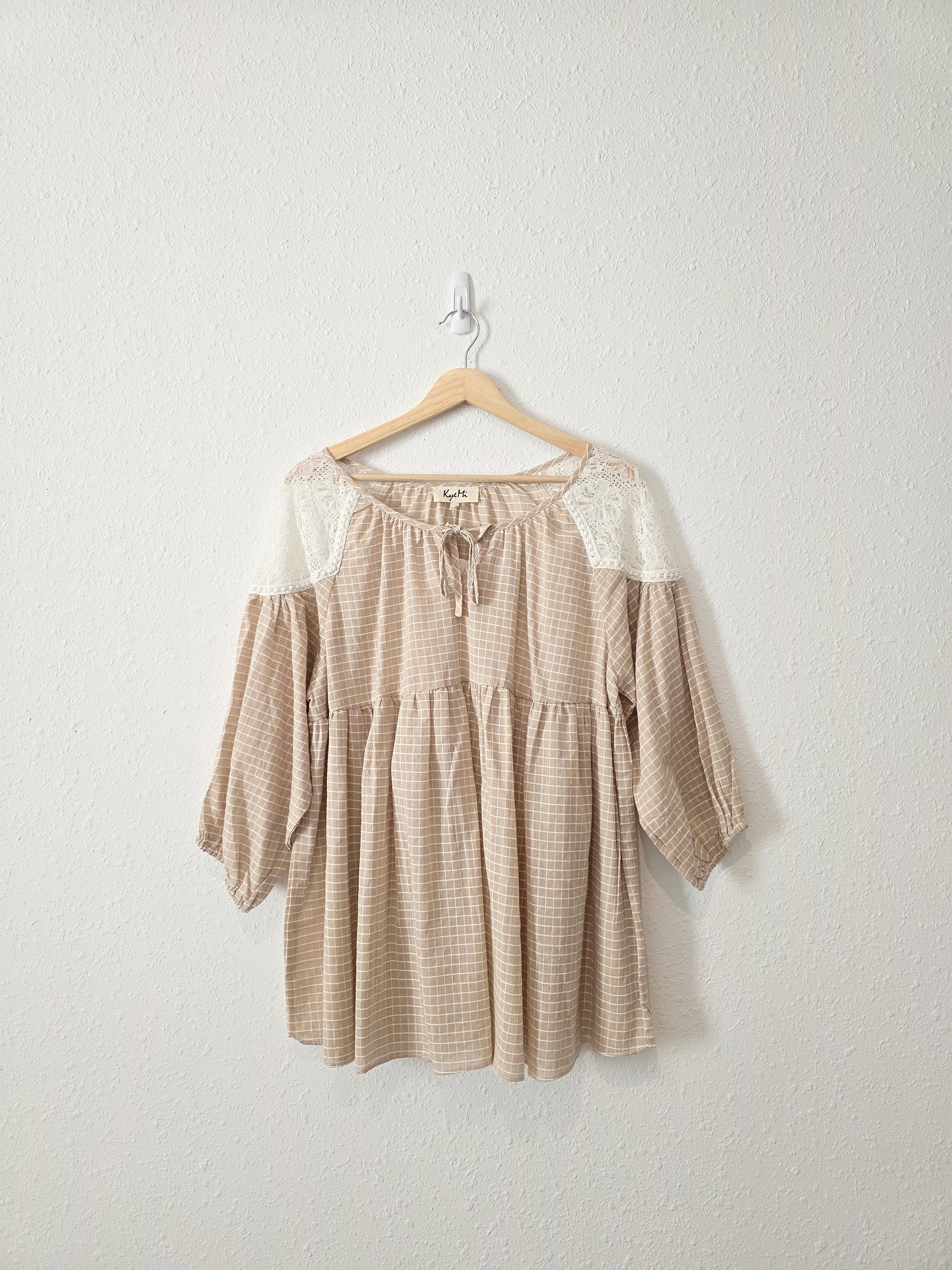 NEW Checkered Babydoll Top (L)