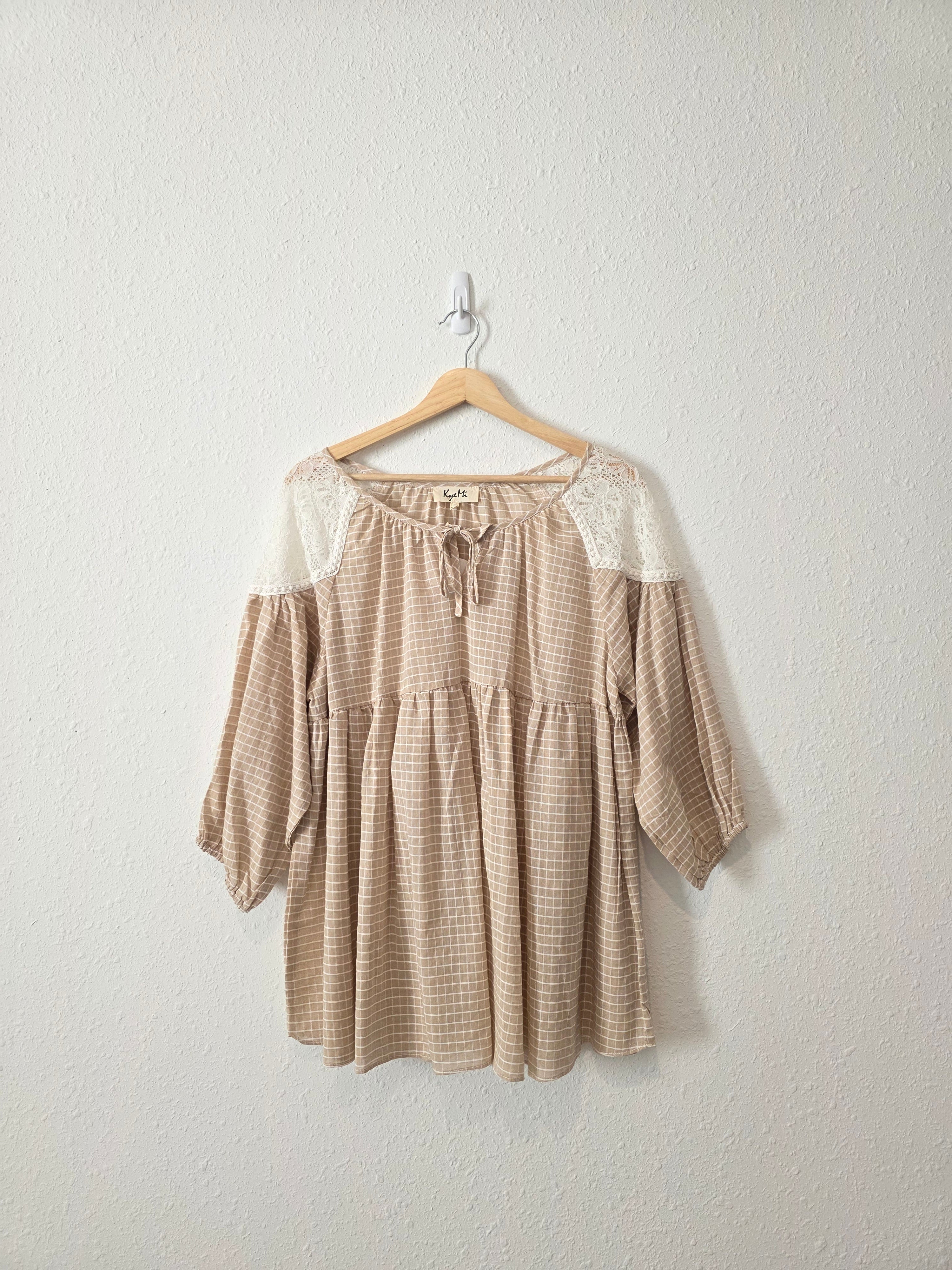 NEW Checkered Babydoll Top (L)