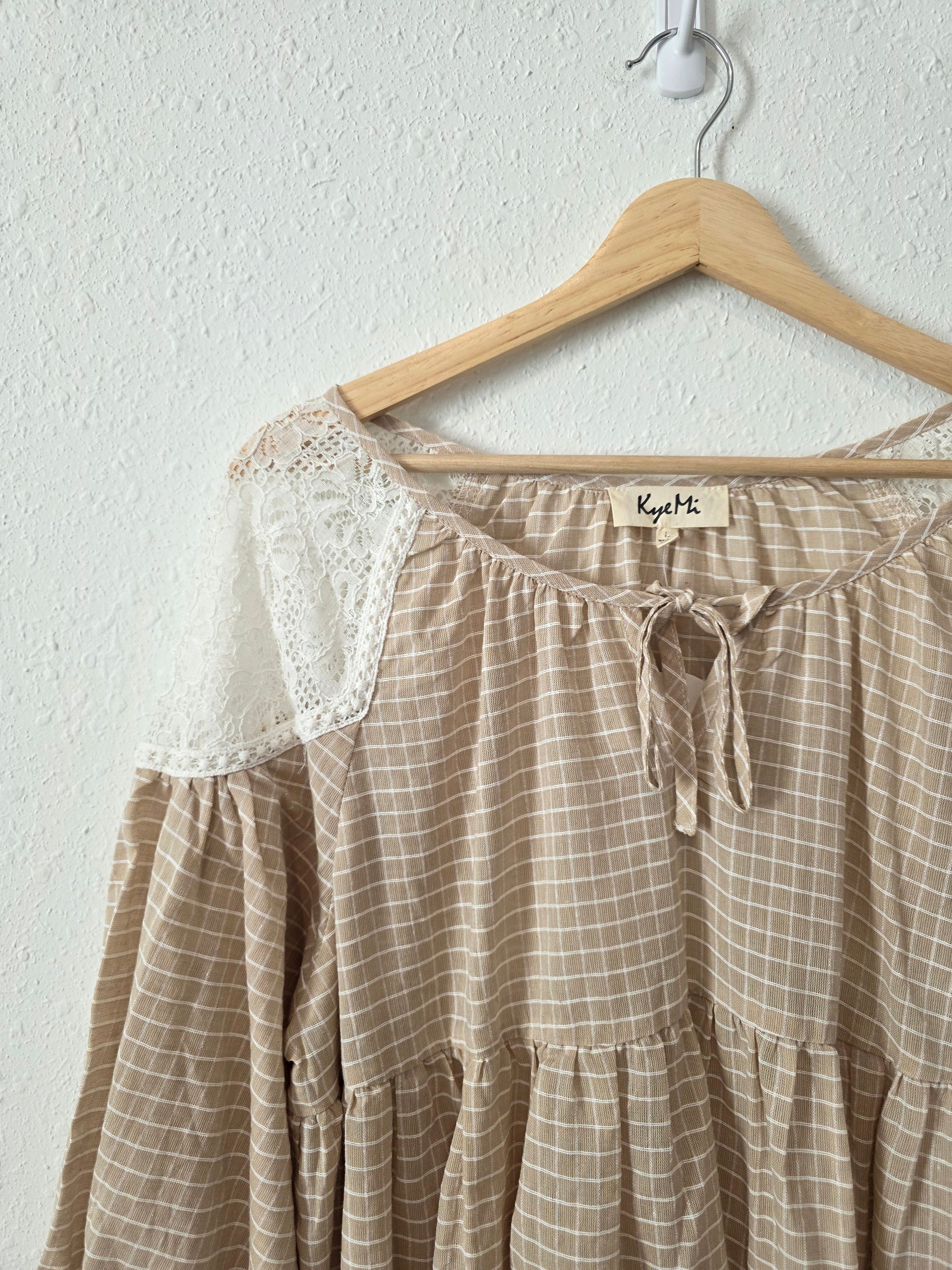 NEW Checkered Babydoll Top (L)