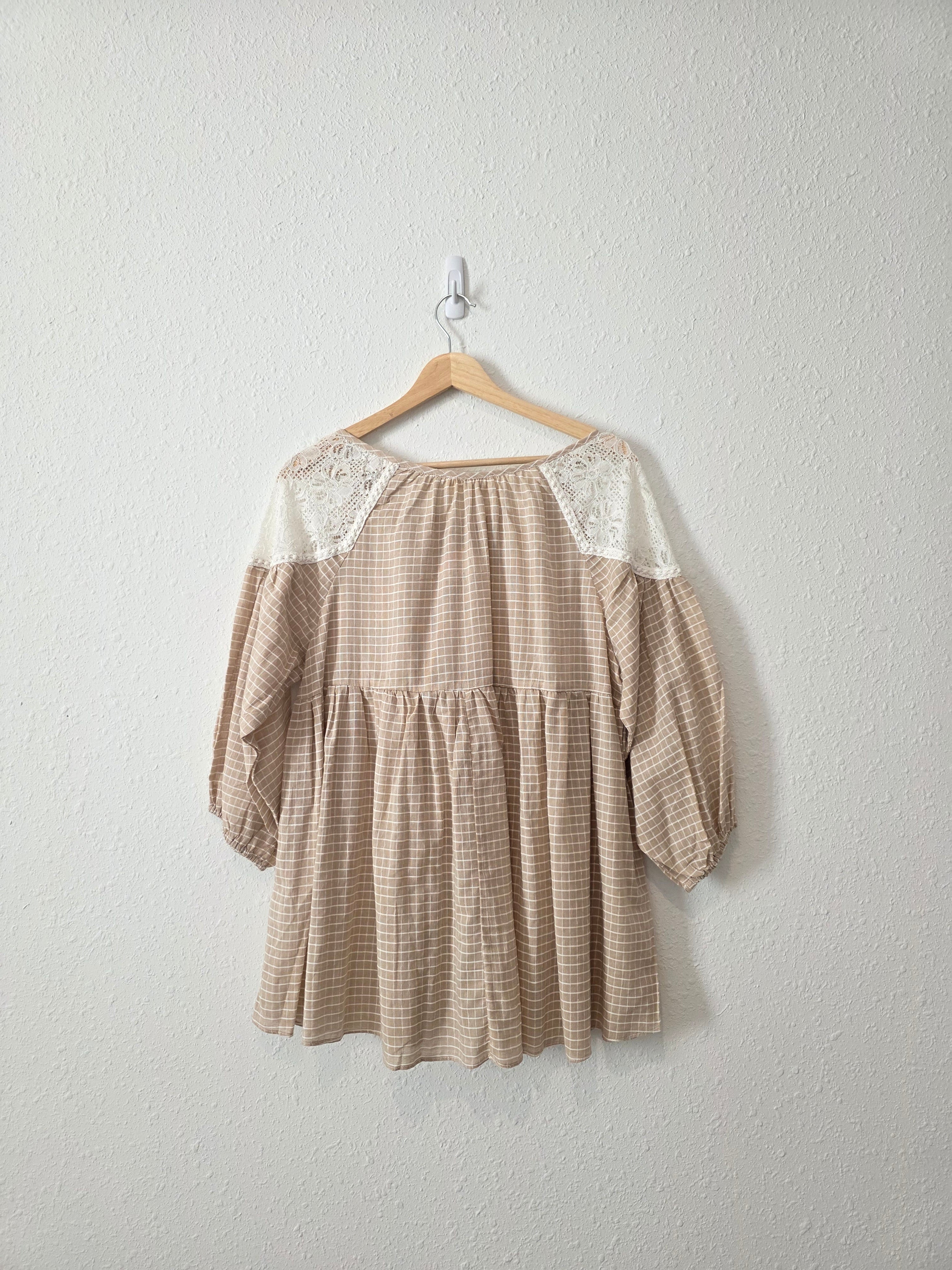 NEW Checkered Babydoll Top (L)
