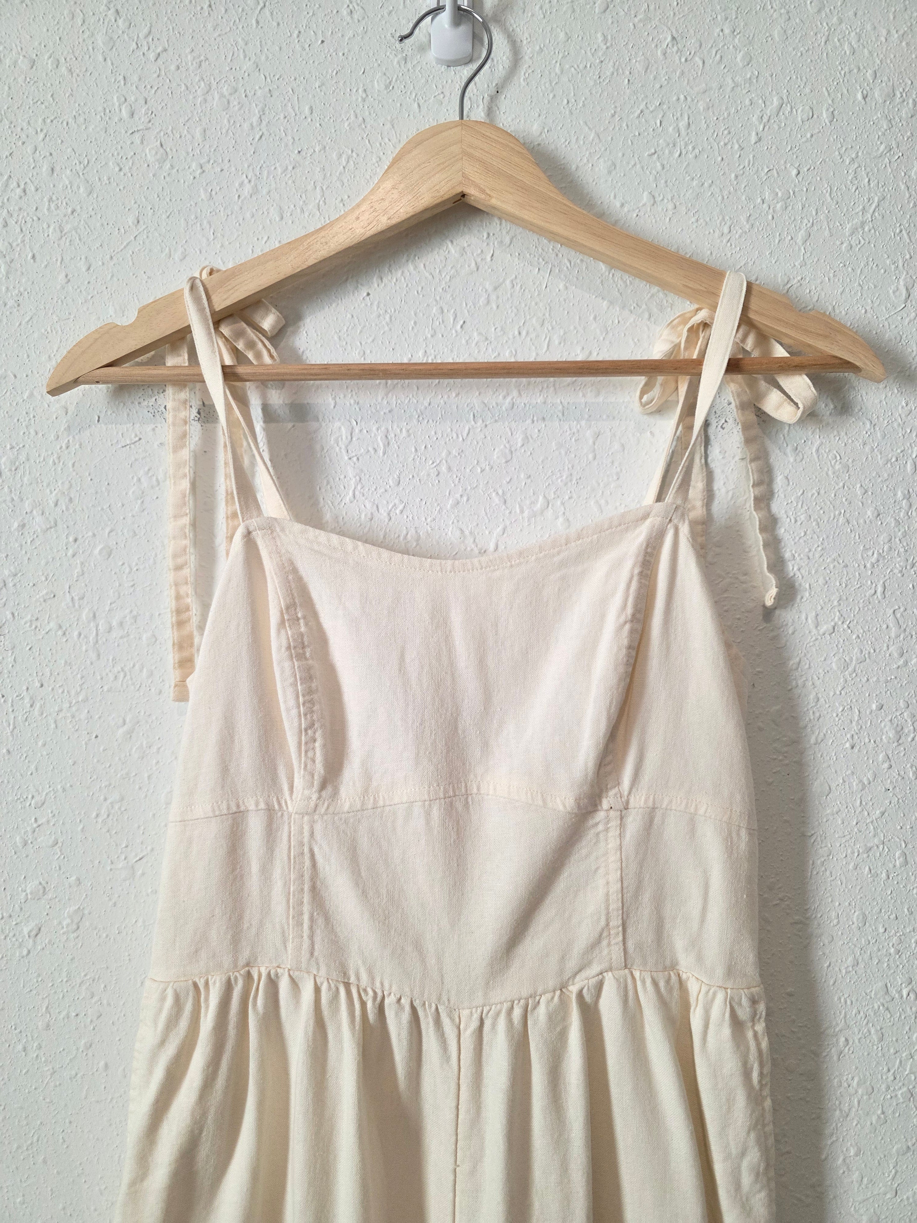 Wide Leg Linen Blend Jumpsuit (XS)