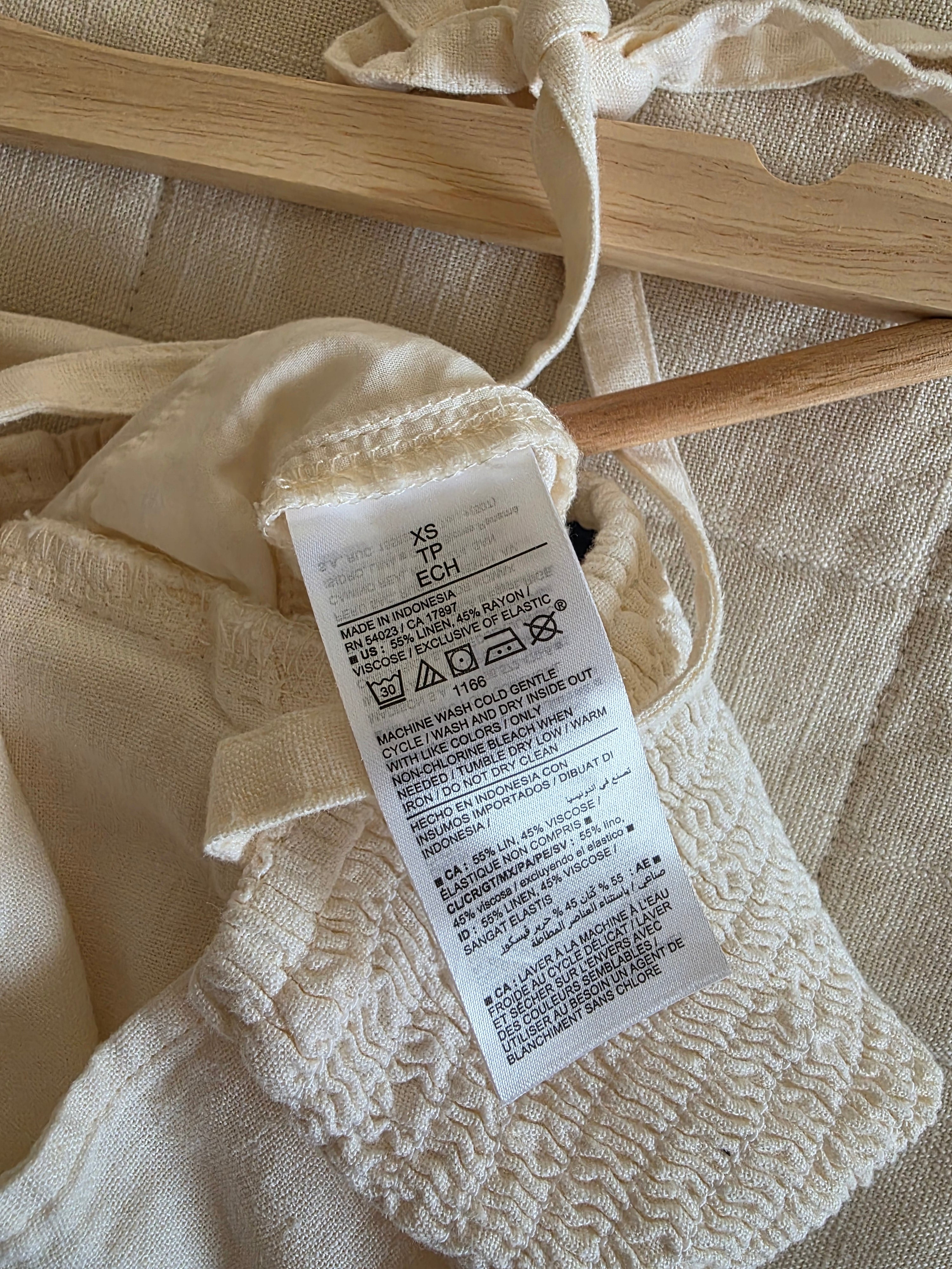 Wide Leg Linen Blend Jumpsuit (XS)