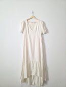 Puff Sleeve Linen Blend Dress (M)
