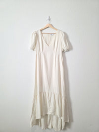 Puff Sleeve Linen Blend Dress (M)