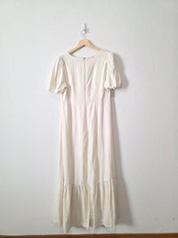 Puff Sleeve Linen Blend Dress (M)