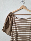 J.Crew Brown Striped Top (XL)