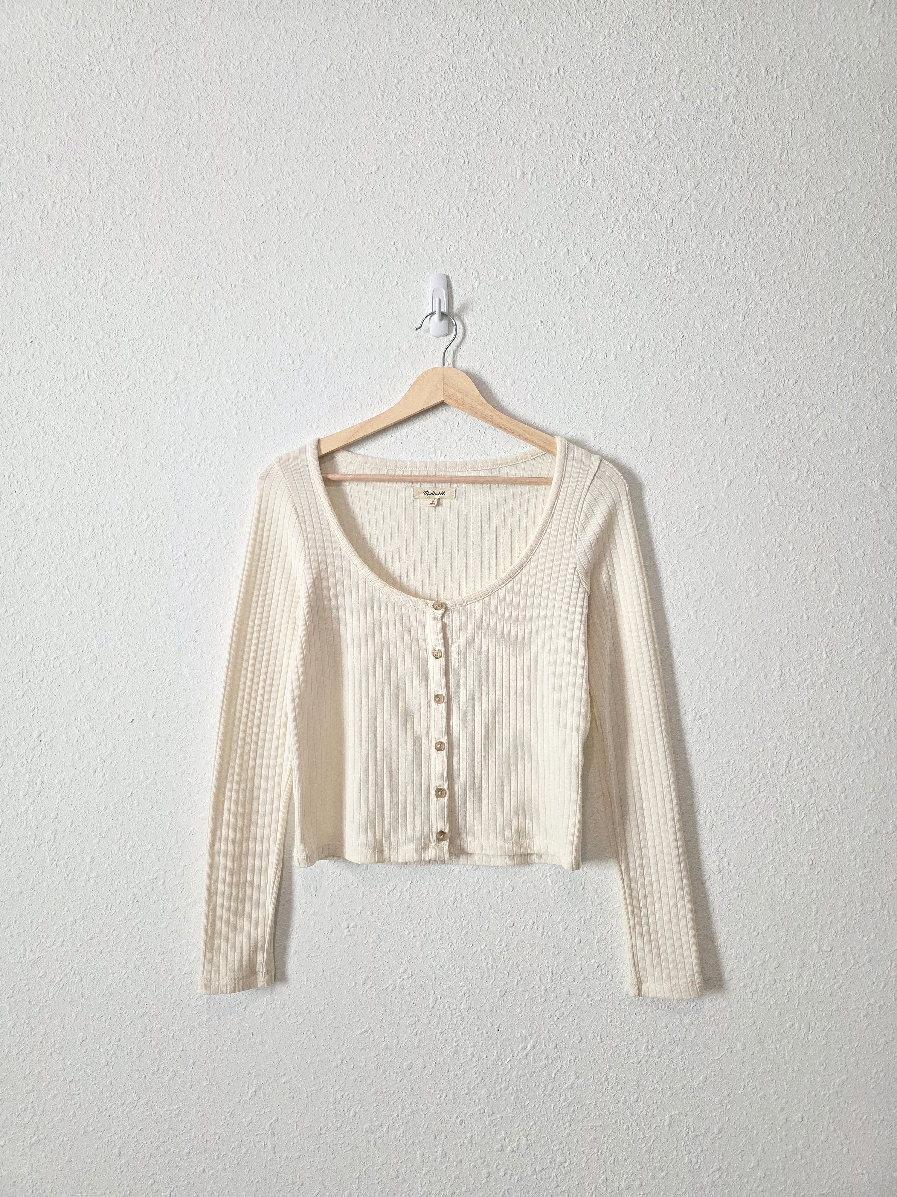 Madewell Cream Ribbed Top (S)