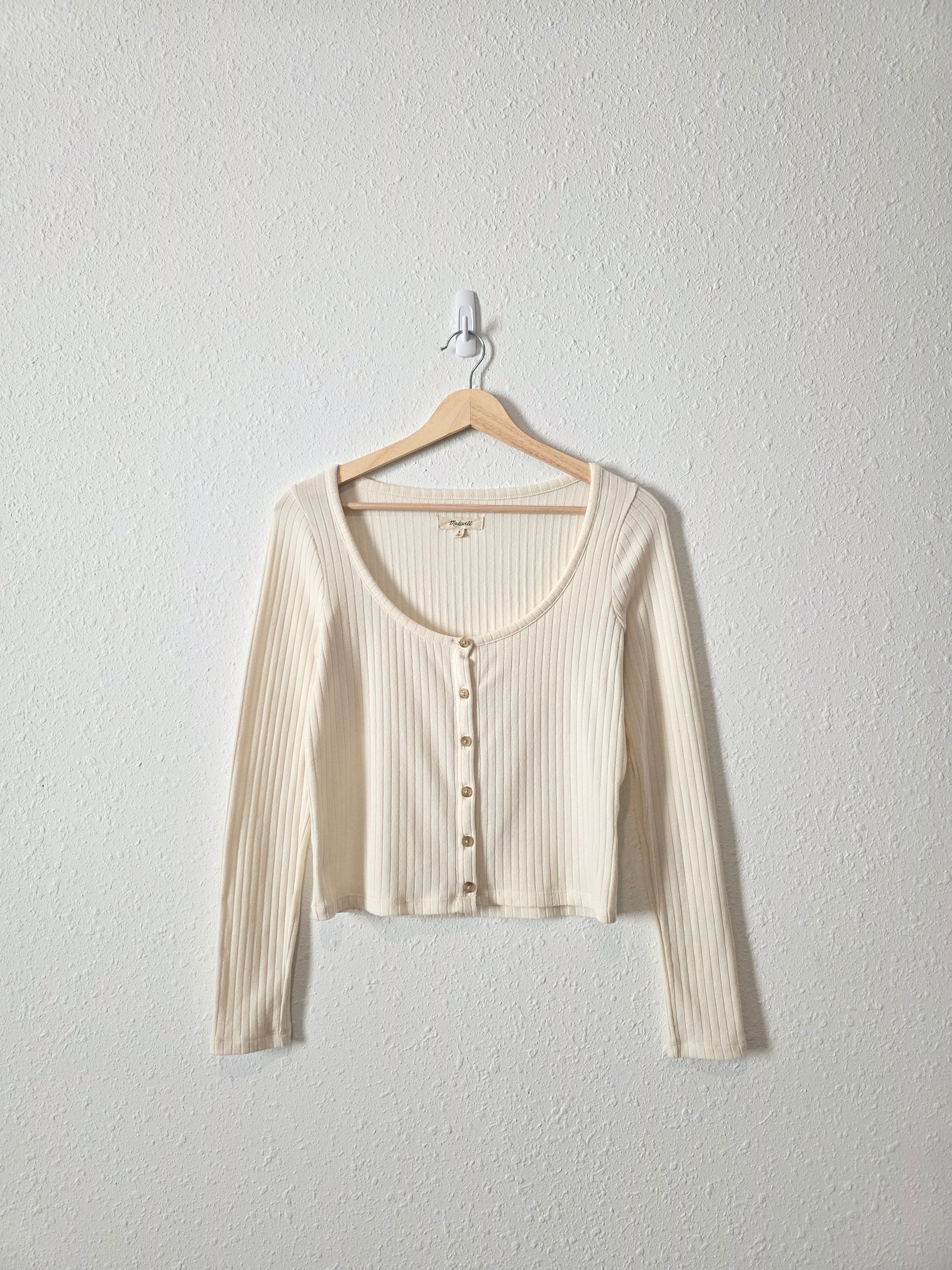 Madewell Cream Ribbed Top (S)