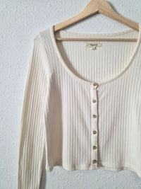 Madewell Cream Ribbed Top (S)