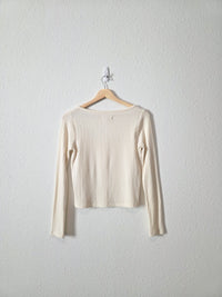 Madewell Cream Ribbed Top (S)