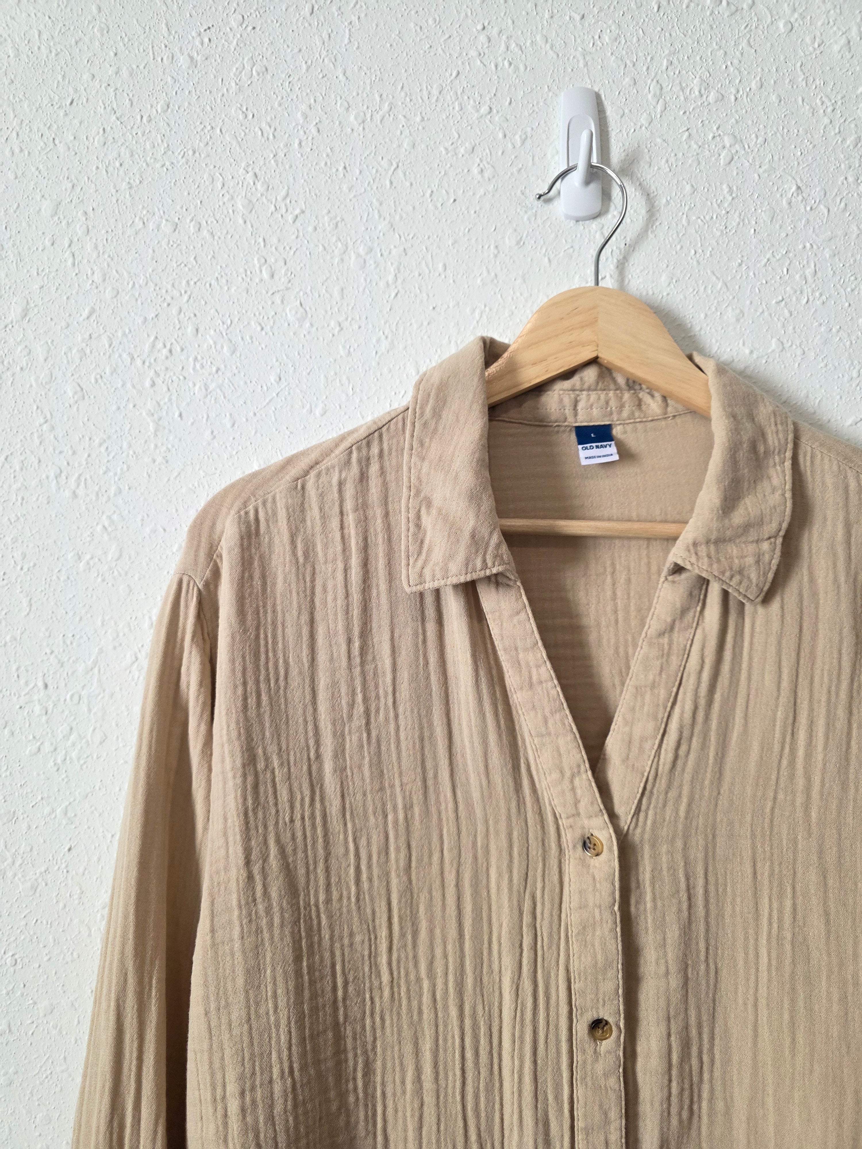 Neutral Gauze Button Up (L)