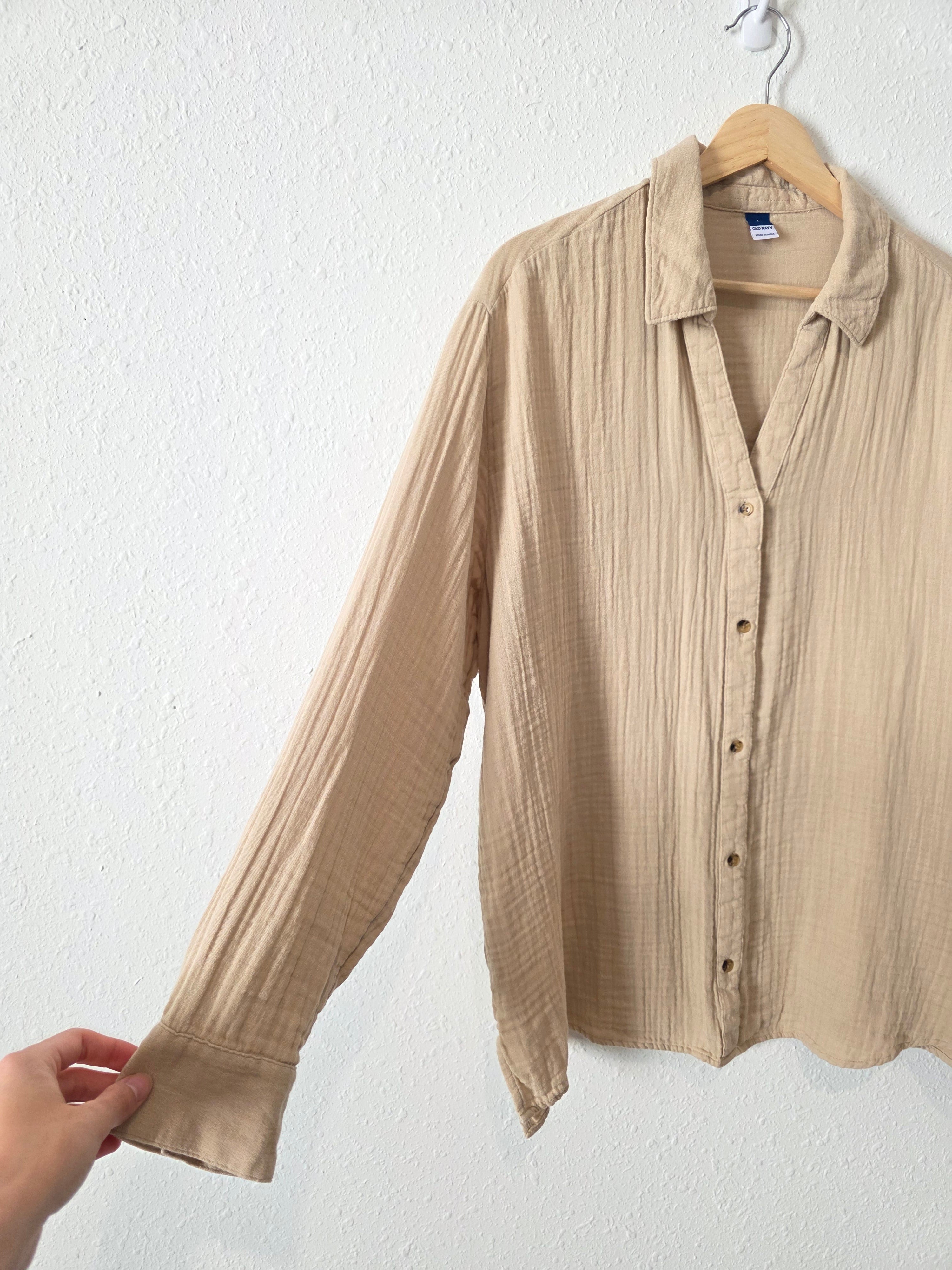 Neutral Gauze Button Up (L)