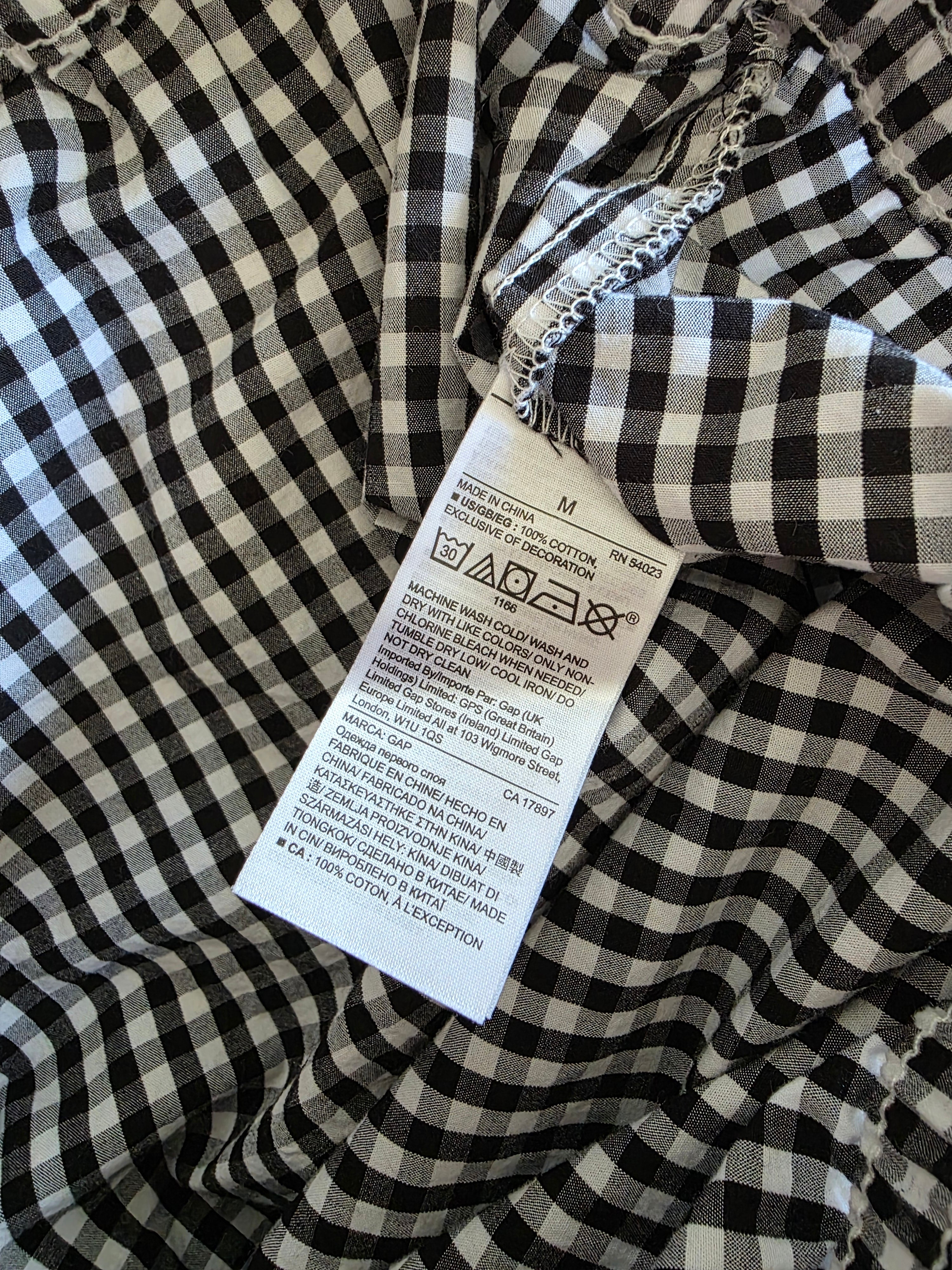 Gap Gingham Straight Pants (M)